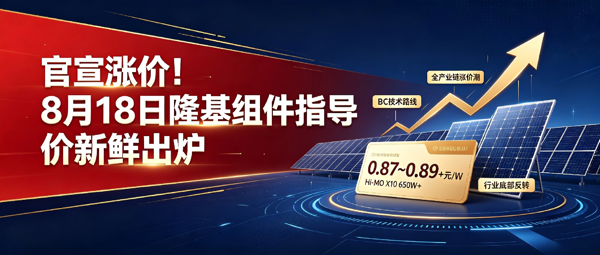 官宣涨价!8月18日隆基组件指导价新鲜出炉