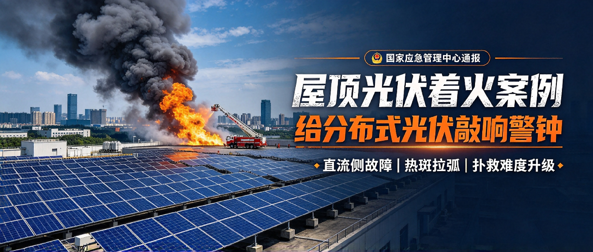 国家应急管理中心通报屋顶光伏着火案例，给分布式光伏敲响警钟